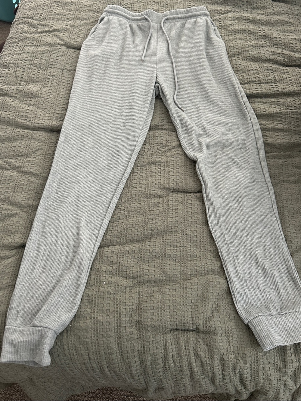 shosho Light Gray Ribbed Jogger Pants
